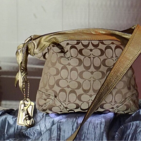 Coach Signature Metallic Gold Hobo Bag – 2003 Y2K Archive, Pristine Vintage Cond - Picture 5 of 12